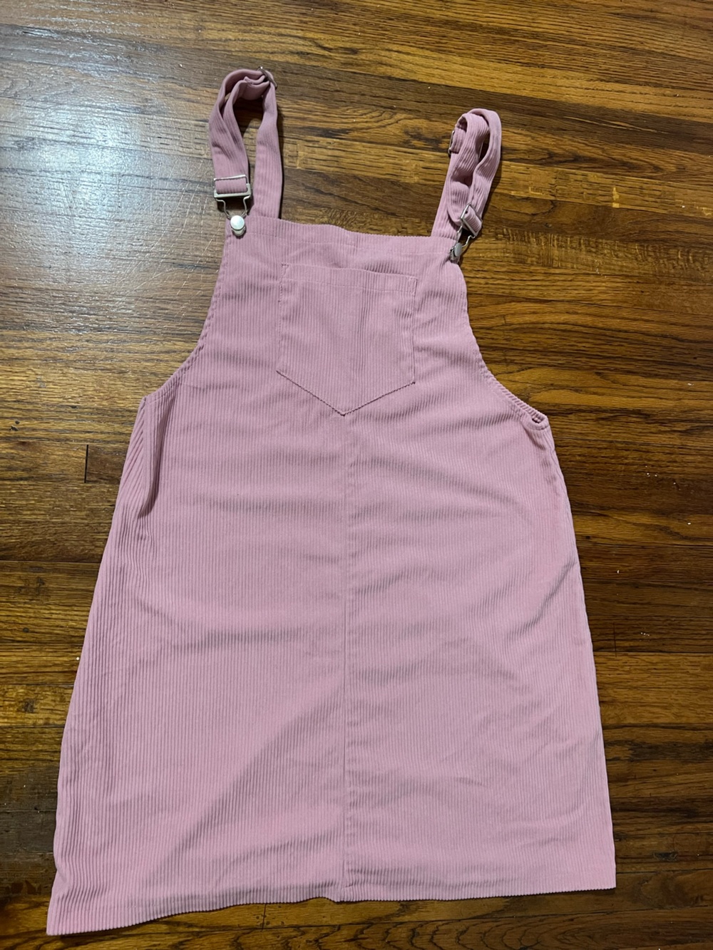 Pink Corduroy overall dress